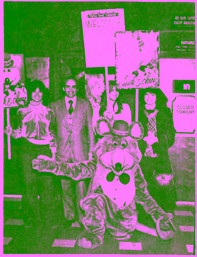 Stephanie Joslyn, Gary Harwin, Lisa Boitano, and Donna Prather posing with a Chuck Walkaround.
