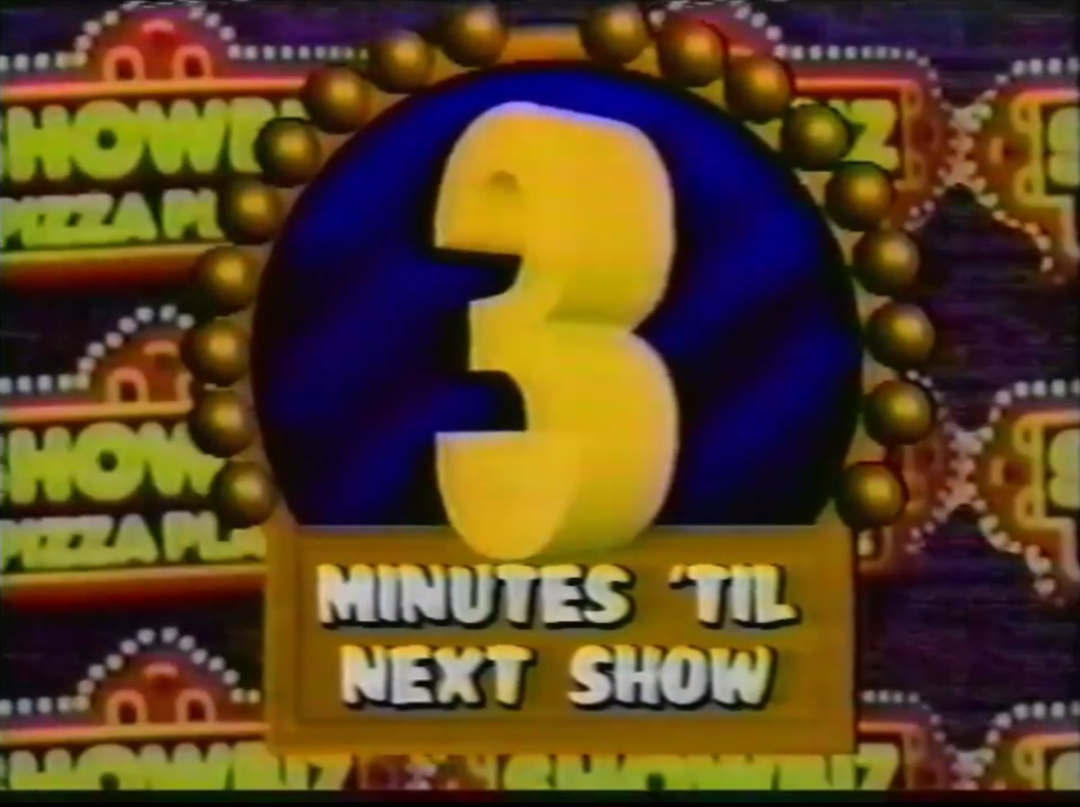 Cyberstar Countdown 3 Minutes with ShowBiz Pizza Place background.
