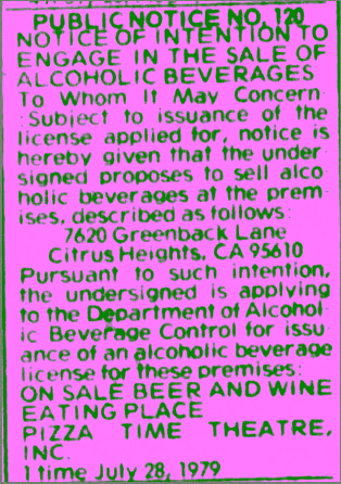Citrus Heights Alcohol Permit